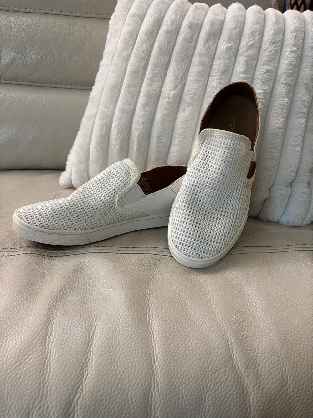 Women’s White Mesh Slip-On Olukai Casual Shoes